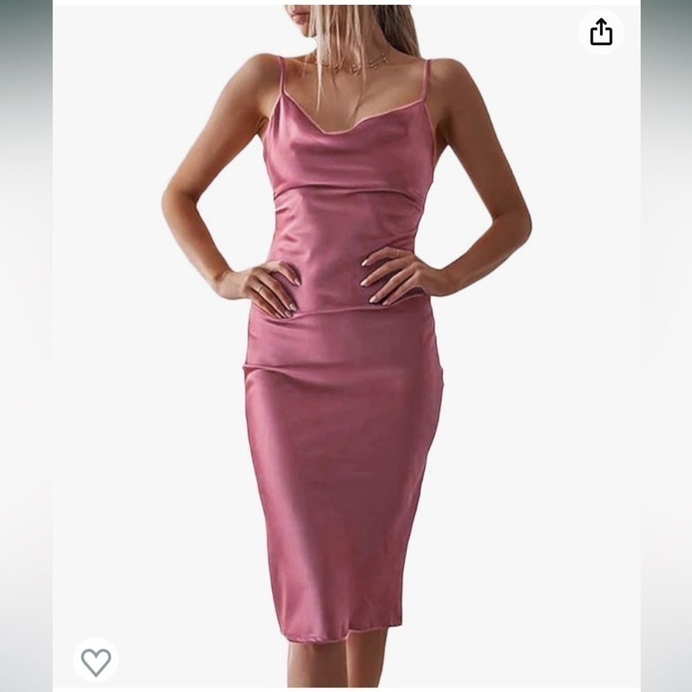 NWOT xxxiticat Women's Sleeveless Spaghetti Strap Satin Dress